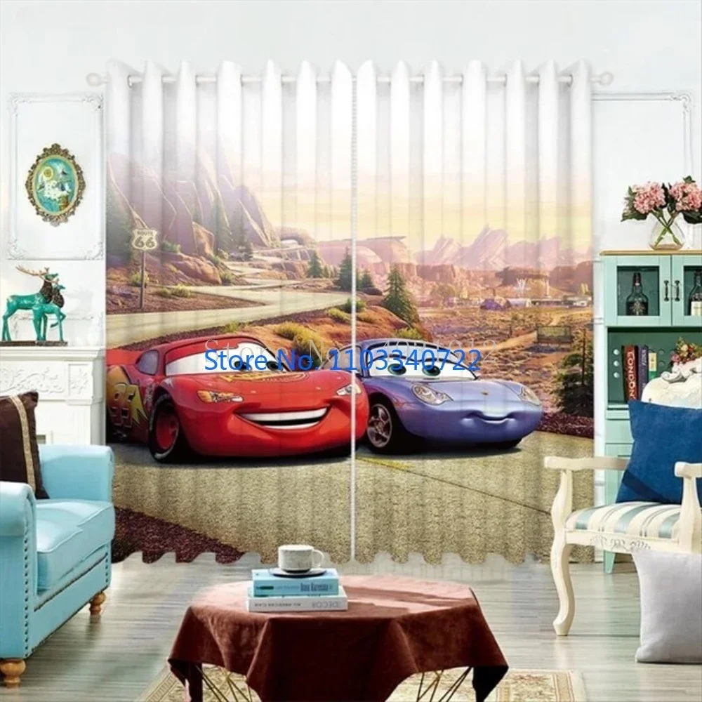 Anime Start Racing McQueen Car Window Curtain 184x215cm 3D Print Zasłony zaciemniające Pokój dzienny Sypialnia Wystrój Dziecko Dzieci Prezent