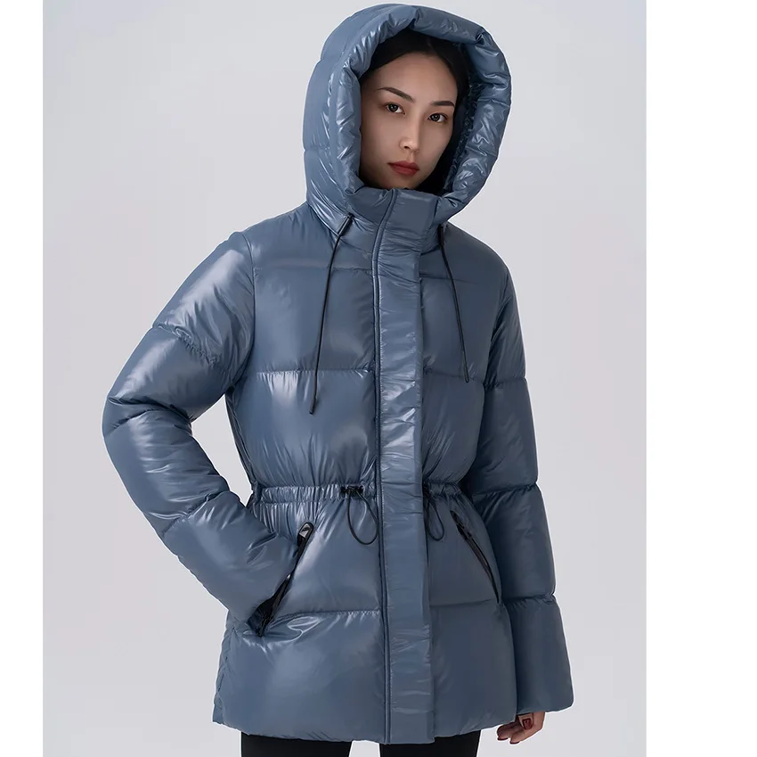 90 Goose Down Jacket Female Waterproof High-end Warm Hooded Design Thickened Short Coat Autumn and Winter New