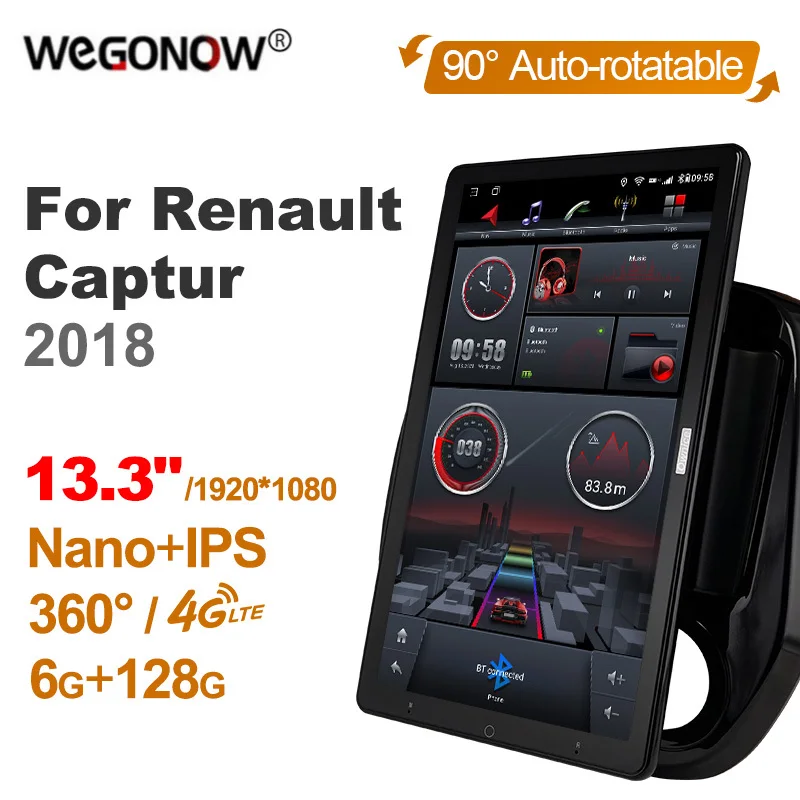 

Rotatable 13.3'' Ownice Android 10.0 Car Multimedia for Renault Captur 2018 Auto Radio Audio 4G LTE 360 Optical Coaxial No DVD
