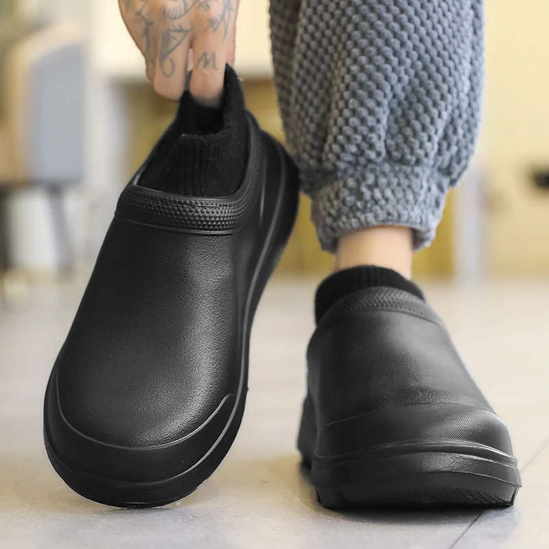 

Тапочки мужские/женские зимние на толстой подошве, плюшевые водонепроницаемые Шлепанцы из ЭВА и хлопка, домашние тапочки для влюбленных