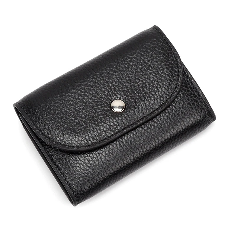 

PU Leather Coin Purse Mini Large-Capacity Coin Bag Head Layer Cowhide Multifunctional Business Card Bag
