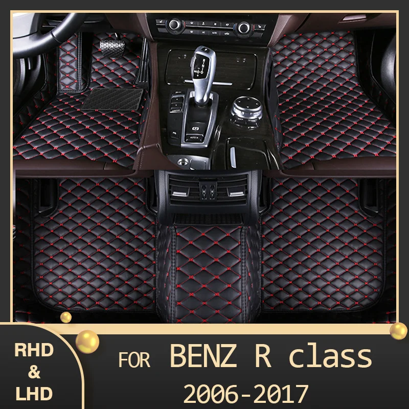 

Автомобильные коврики для BENZ R class V251 (шесть сидений) 2006 2007 2008 2009 2010 2011 2012 2013 2014 2016 2017, индивидуальные автомобильные накладки на ножки