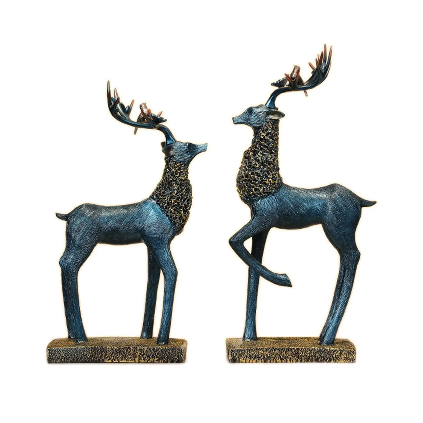 

2x статуи оленя в европейском стиле, ремесла из смолы, скульптуры лось, украшение для дома
