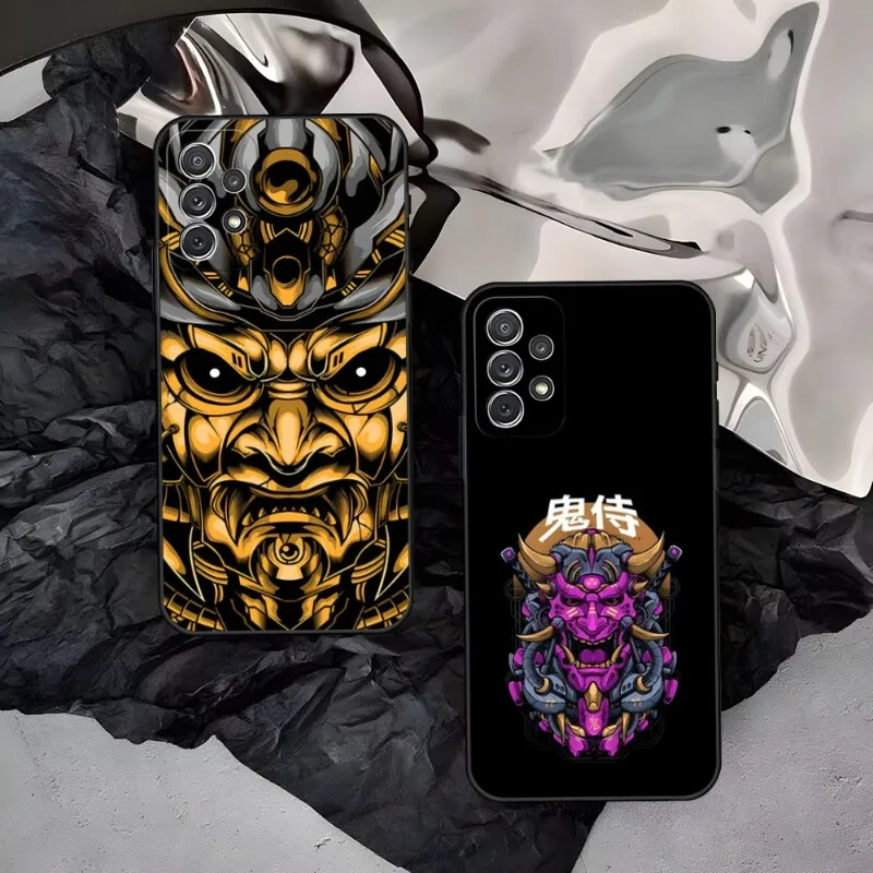 Japan Samurai Oni Mask Tiger Lion Phone Case For Samsung Note Galaxy 20 10 Pro Plus Ultra M20 M31 M14 M10 J7 J6 Prime Back Cover