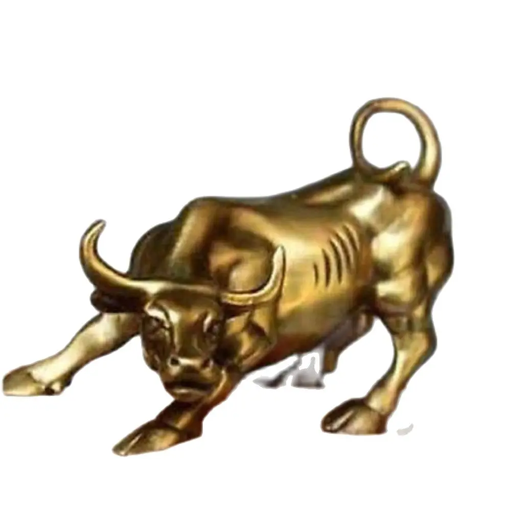 

Настенная уличная Бронзовая статуя свирепого быка OX-латунная 11 см