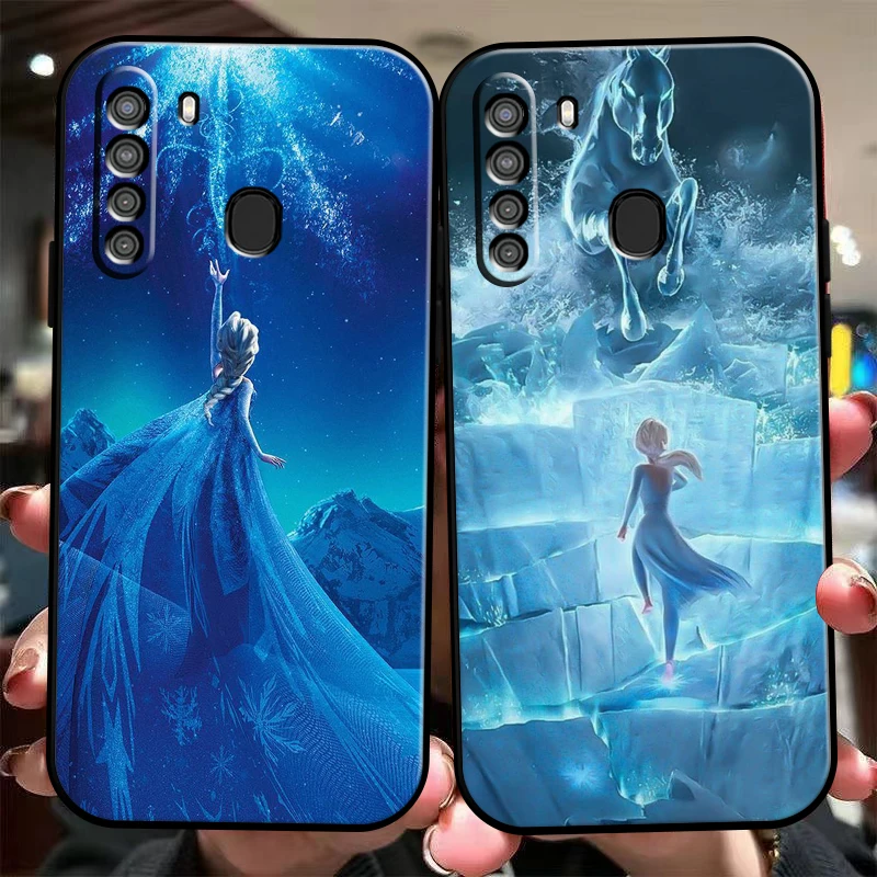 

Disney Beautiful Snow White Phone Case For Samsung Galaxy A01 A02 A10 A10S A31 A22 A20 4G 5G Soft Liquid Silicon Back Black