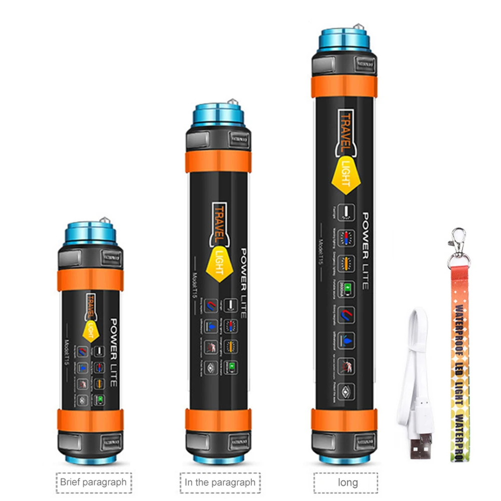 

Многофункциональный портативный светодиодный фонарь для кемпинга с зарядкой от USB, водонепроницаемый фонарь Ipx8 для фонасветильник, подвес...