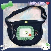 backpacks for women kawiianime mini backpack hello kitty jean bag retro soft and adorable millennium hot girl cute crossbody bag
