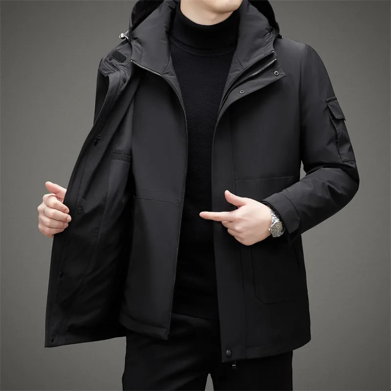 Winter Jacket Men Parkas Fashion Hooded Thicken Warm Double Layer Coats Manteaux Doudoune Homme Ropa Hombre Goose Down Jackets