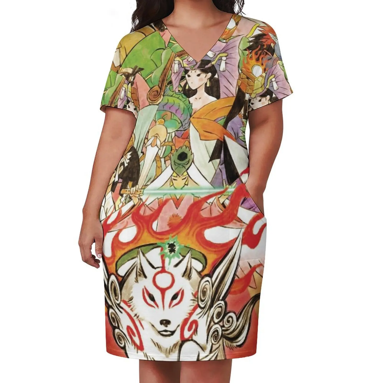 Okami HD Cover Свободное карманное платье вечерние платья женское бандажное Женская