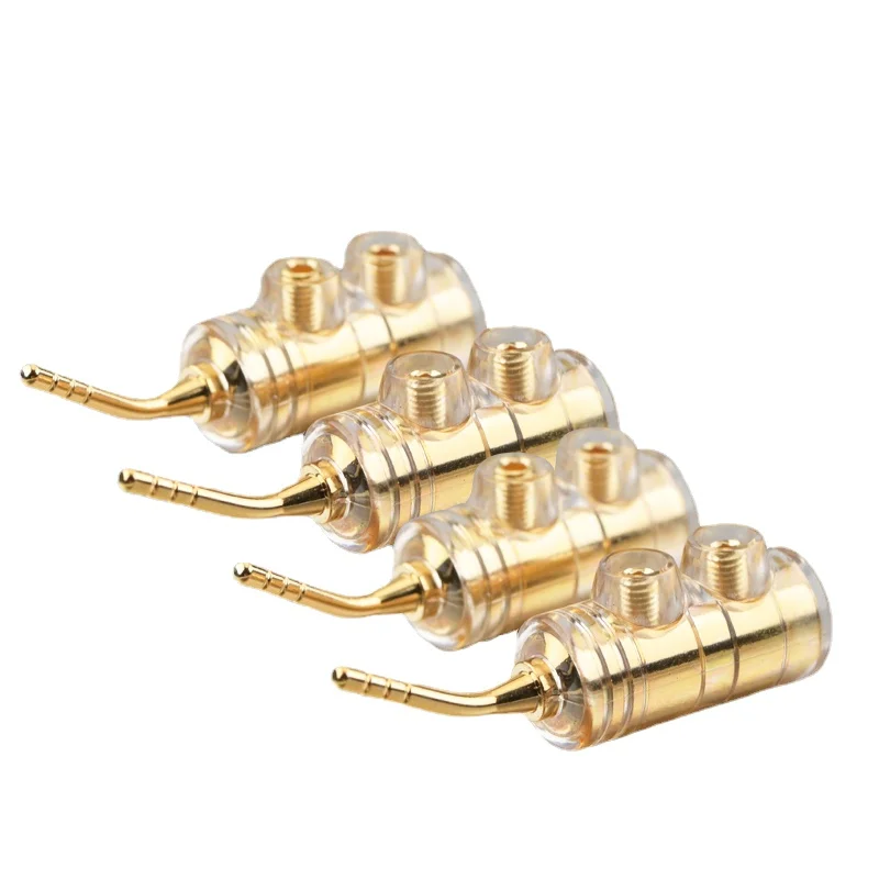 

4Pcs Copper Speaker Pin Plug Free-welding HiFi Audio Adapter for Power Amplifier Machines 5.5mm