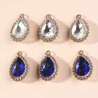 10pcs 1421mm delicate crystal water drop charms pendants for jewelry making women fashion earrings necklaces diy crafts supplies