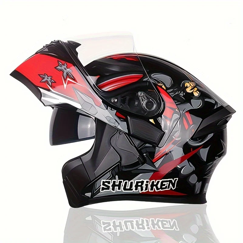 Красный мотоциклетный шлем Raptor - полный охват для мужчин и женщин зимняя защитная