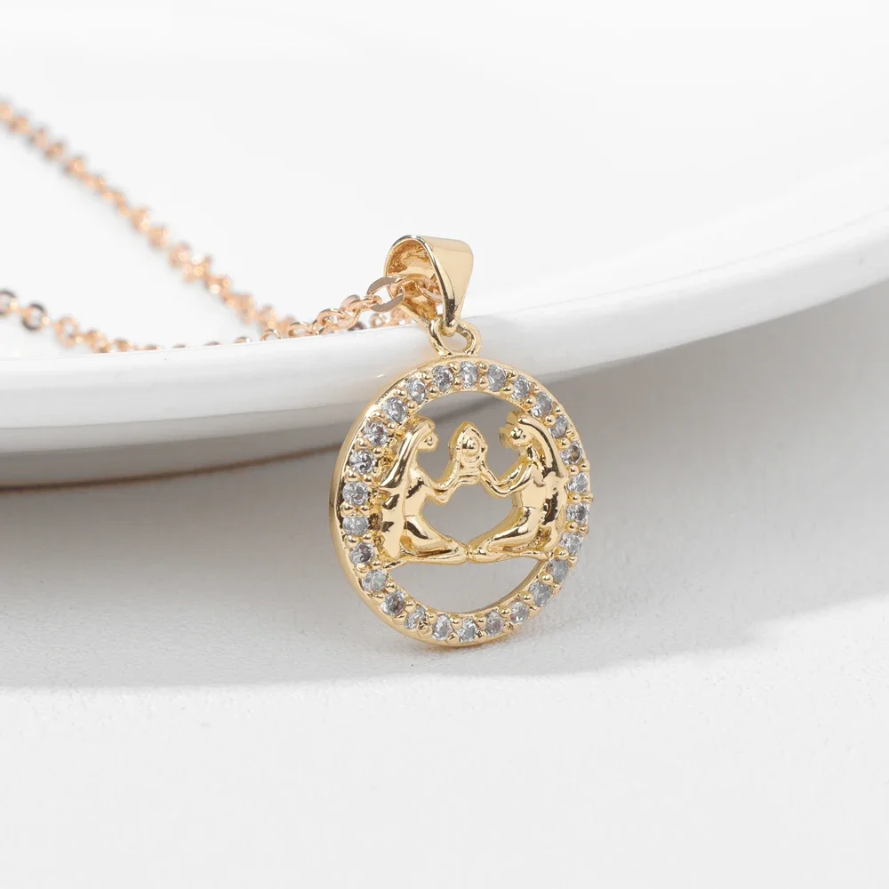 Ожерелье с 12 звездами простое Очаровательное ожерелье гороскопом Овен дева Лев