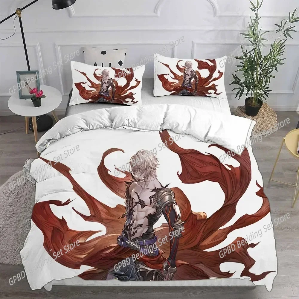 Фото Роскошные новые комплекты постельного белья Granblue Fantasy с 3D принтом, одеяло, пододеяльник, наволочка для детей и взрослых, домашний текстиль №1
