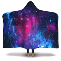 hooded blanket blue galaxy space psychedelic hippie universe stars trippy rave vibrant cosmos galactic festival colorful