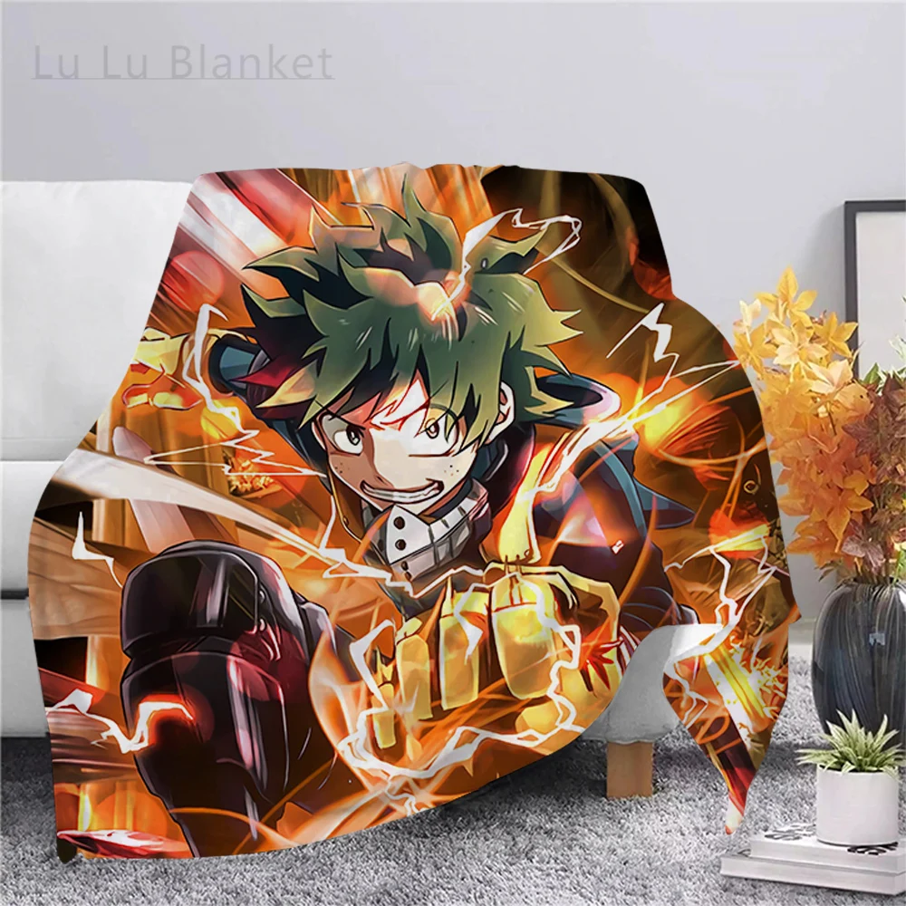 

Anime My Hero Academia Flannel Blanket 3D Print Izuku Midoriya Hiking Picnic Blanket Sherpa Blanket Throw Blanket
