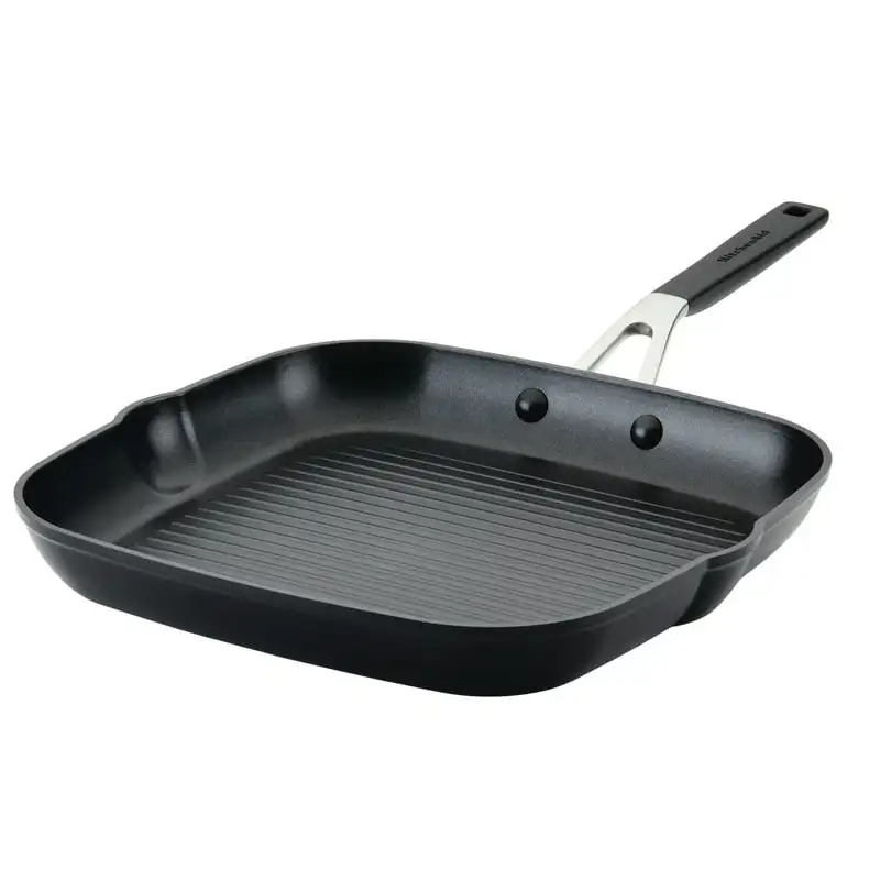 

inch Hard Anodized Square Grill Pan, Onyx Black