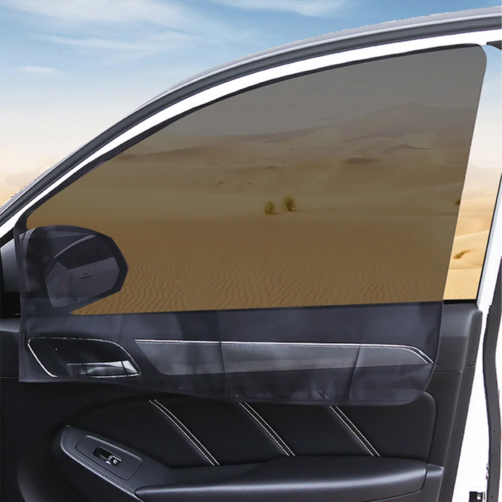 

1 Pair Car Side Window Sun Shades Mesh Curtains UV Protection Sunshade Creative Magnetic Practical Sun Shade Summer