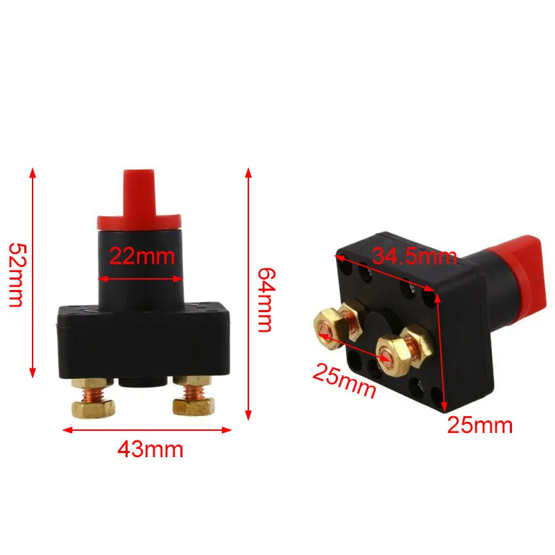 

Tool Battery Disconnect Switch 12V DC 43*37*64mm Boats Plastic + Alloy