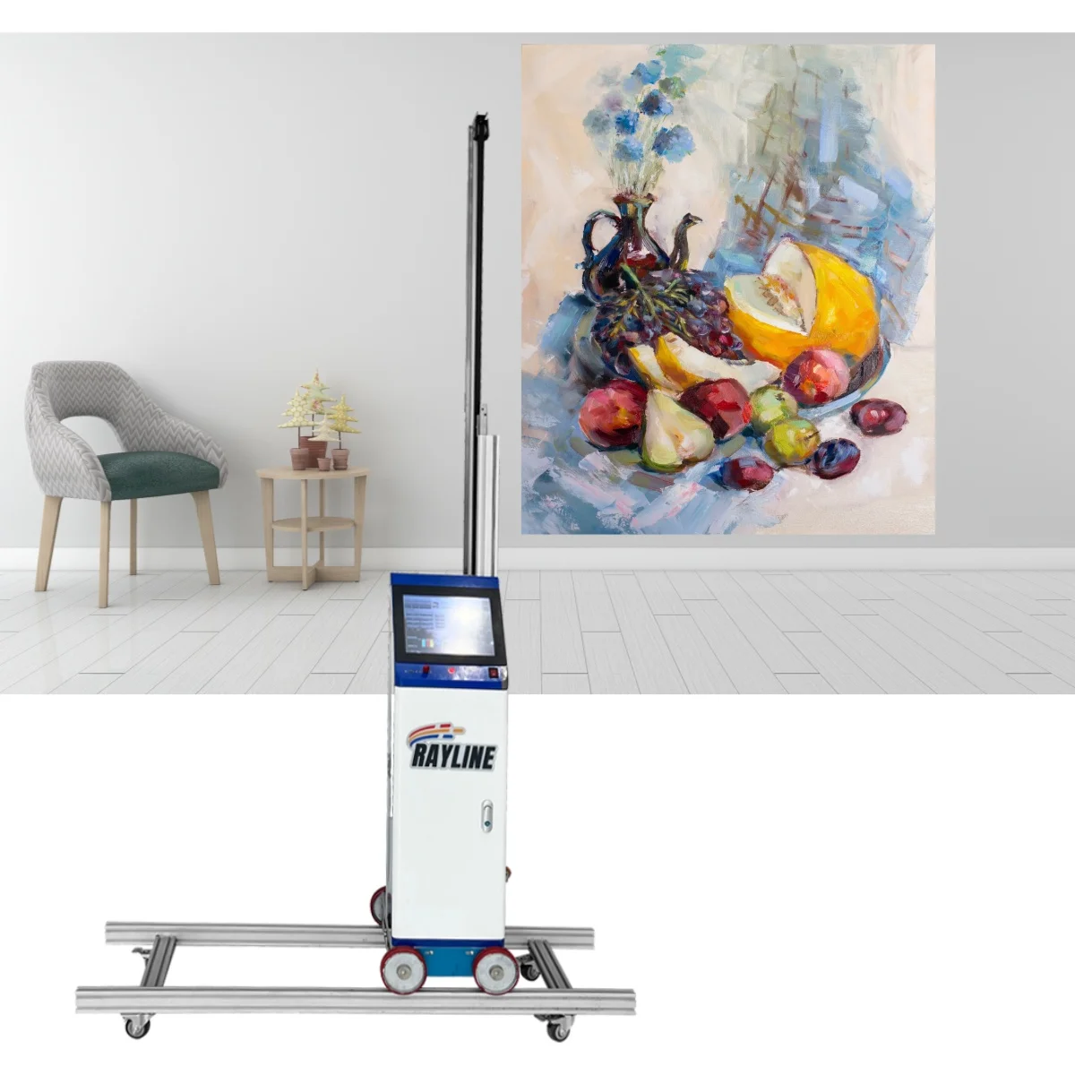 Настенный принтер высотой 4 м с колесом стеклянным холстом 3D портативная