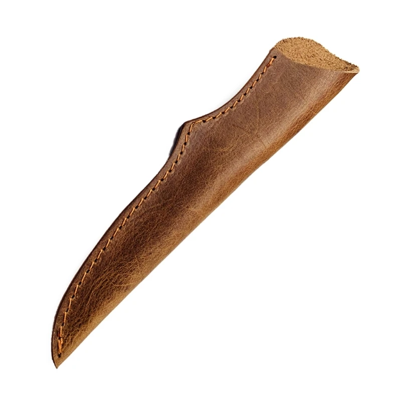 Коровьи кожаные ножны для кухонного ножа фруктов DIY Прямой нож Открытый X3UC
