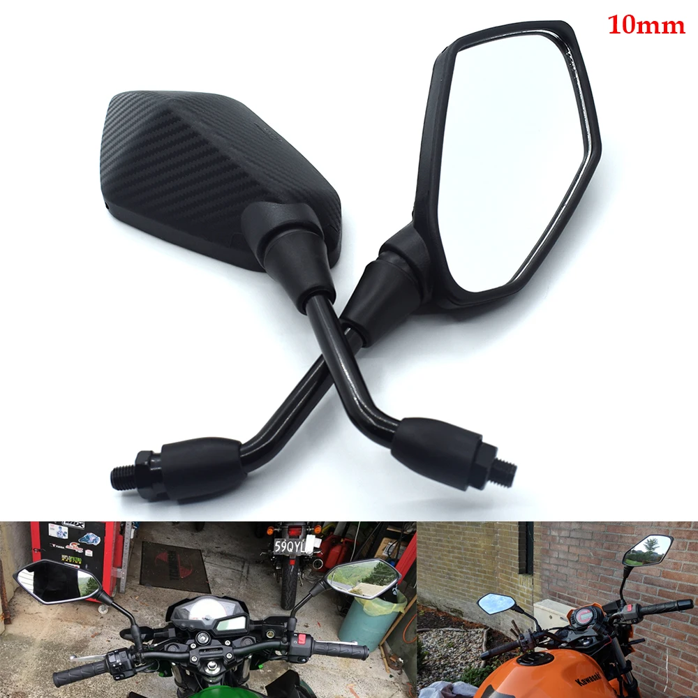 

Universal 10mm Motorcycle On Sales Big Size Glass rearview mirror For KAWASAKI Z250 Z300 Z750 Z750S Z750R Z800 Z900 Z1000