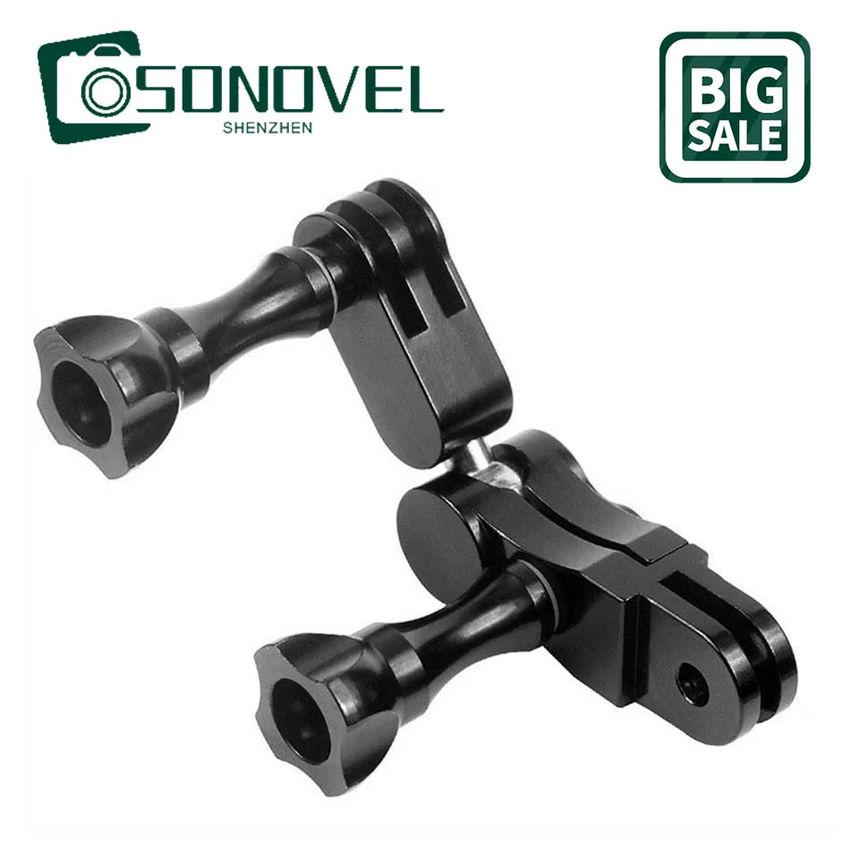 

Go Pro 10 Action Camera Metal Adapter Aluminum Alloy Magic Hand Double Head Bracket 360 Degree Universal Adjustment Arm