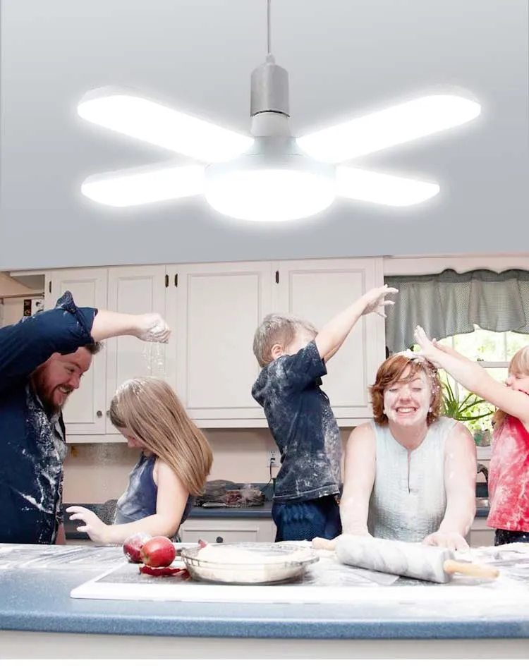 Веерообразная лампа в форме листа E27 сверхъяркая Складная четырехлистная пять