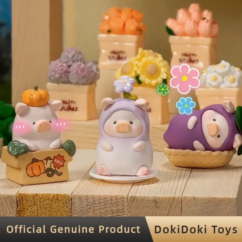 Фото Оригинальные мини-фигурки Lulu The Piggy из серии Lulu Garden, милые куклы Lulu в слепых коробках, настольные украшения, игрушки, подарочный пакет-сюрприз №5