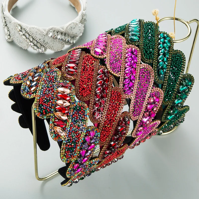 Новинка яркие блестящие геометрические широкие повязки для волос в стиле