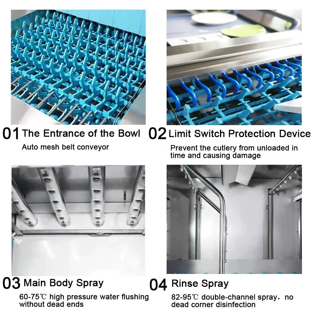 Конвейер через туннель для посудомоечной машины Lave Vaisselle Professionnel Коммерческая