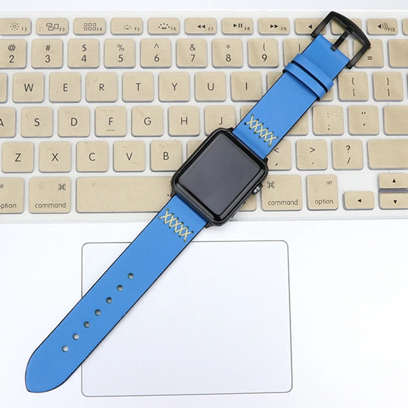 Leather strap for Apple watch band 44mm 40mm 42mm 38mm luxury Genuine Leather watchband belt bracelet iwatch serie 5 4 3 se 6 7