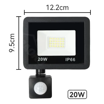 

Foandbevi Прожектор с датчиком движения 100Вт/50Вт/30Вт/20Вт/10Вт белый