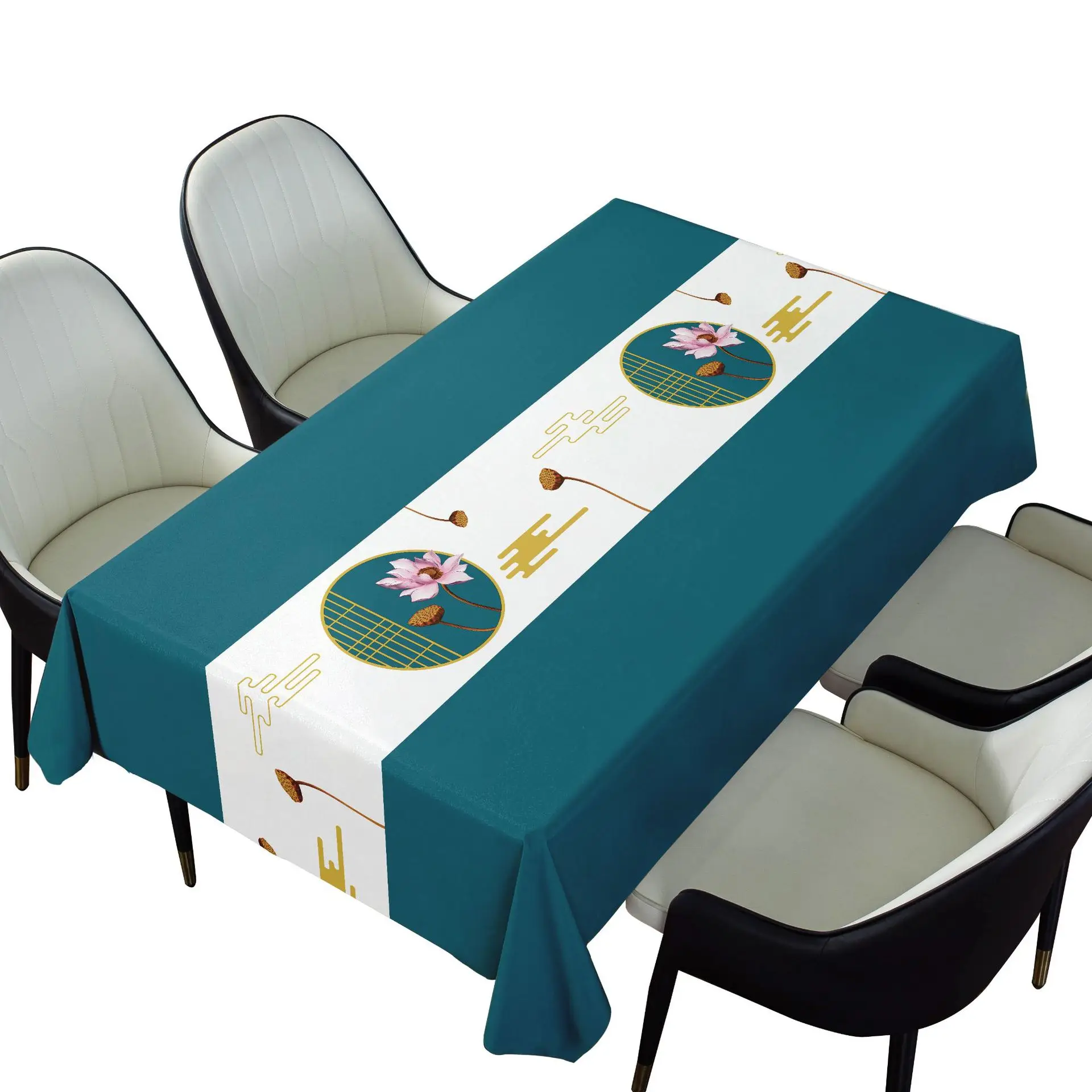 

New Chinese style luck lotus lotus tea table table cloth a substituting iron disposable waterproof and oil proof_Ling130