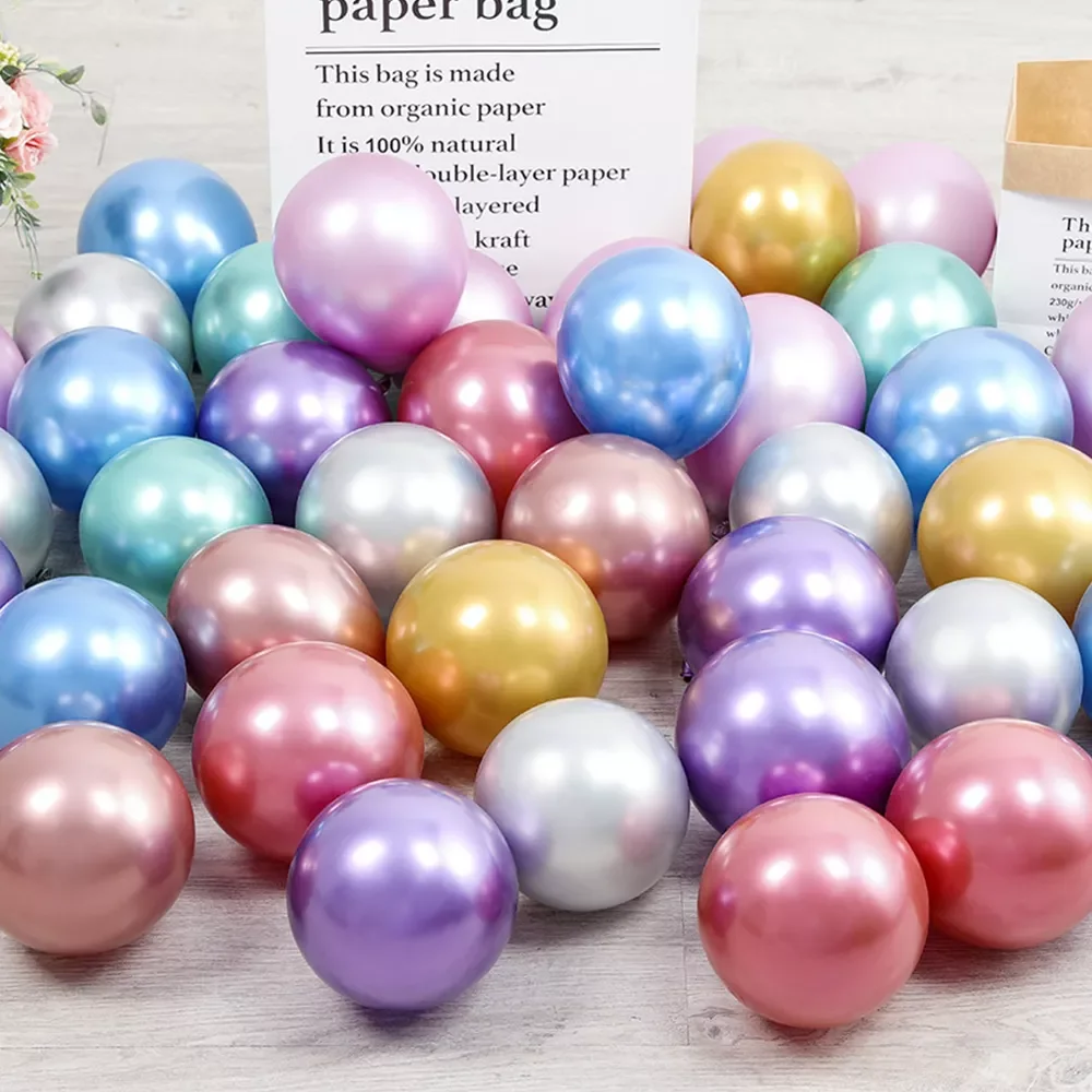 

20/40pcs 5inch Chrome Balloons Rose Gold Champagne Gold Lilac Purple Metallic Globos Wedding Birthday Party Decoration Supplies