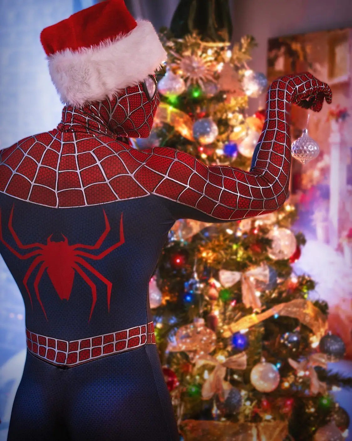 Классический Maguire Raimi SpiderMan косплей 3D логотип боди супергерой наряд Человек-паук