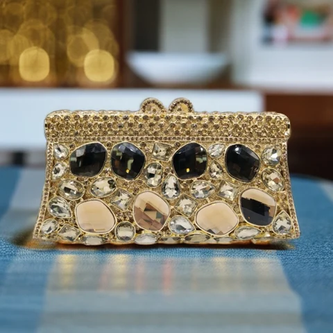 Ослепительная женская вечерняя сумочка с кристаллами, металлический клатч, Свадебный Мини-клатч с бриллиантами для невесты, дамские бумажники