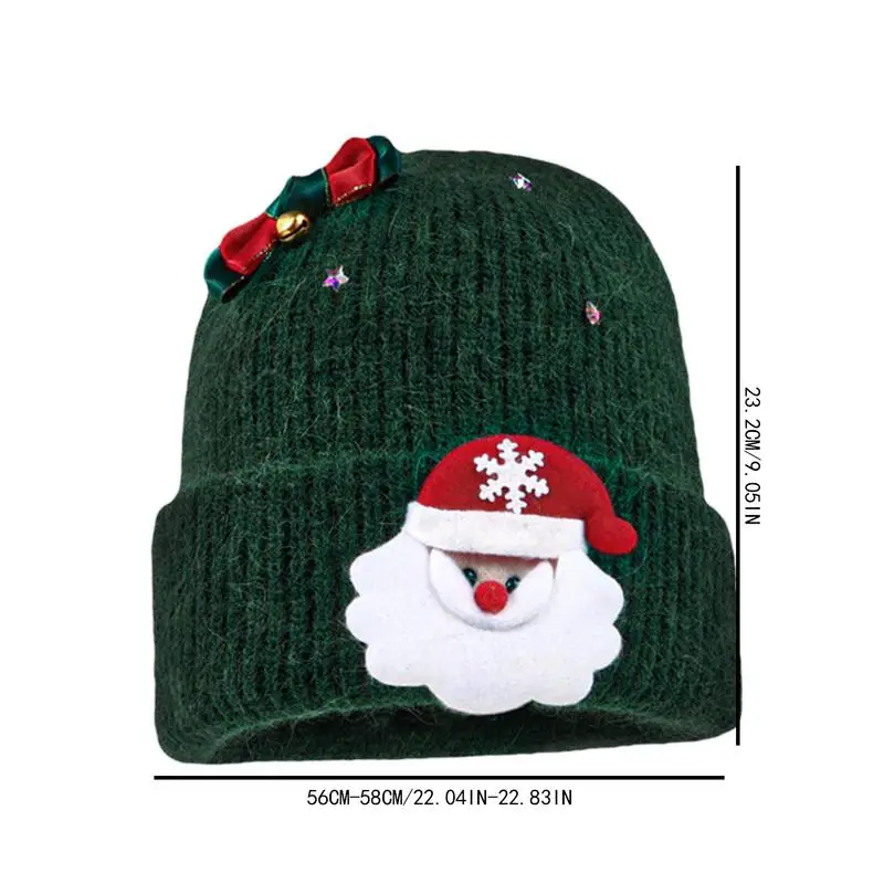 Вязаные шапки для женщин Рождественская зимняя Лыжная шапка с Санта Клаусом