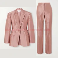 factory customize clothing 2 pieces set tops pants blazer coat jacket outfits fashion women suits office work elegant wedding