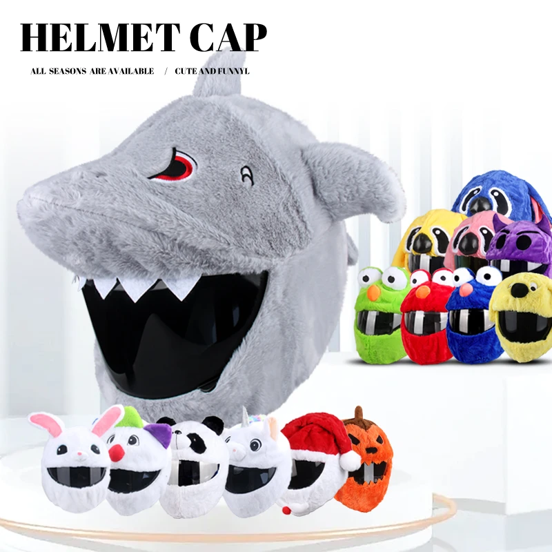 

Motorcycle Helmet Cover Cartoon Plush Helmets Hat Flexible Ears For Ls2 Ff358 Helmet Scooter Venom Deco Motorcycle Helmet