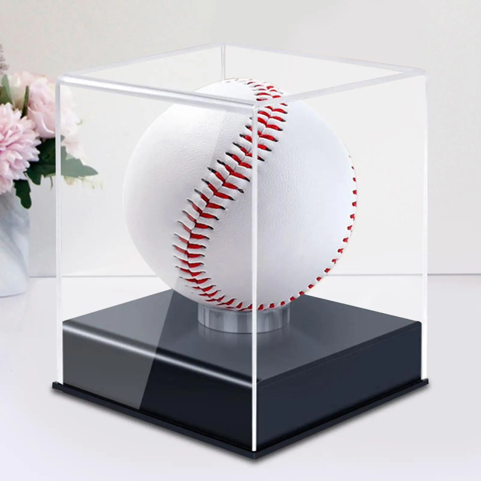 

Baseball Holder Display Box Dustproof with Bracket Baseball Storage Display Case