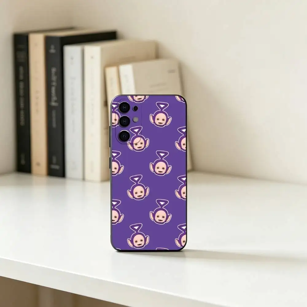 Фото Милый мультяшный чехол с Телепузиками для Samsung S25, S24, S21, S22, S23, S30, Ultra, S20, Plus, FE, Lite, Note, 10, черный чехол №4