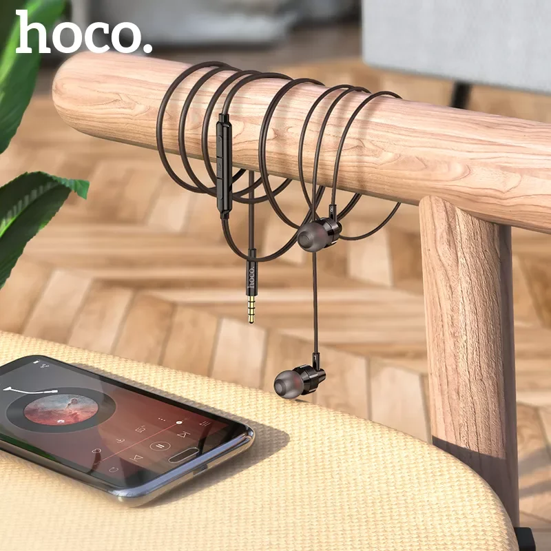 

Наушники-вкладыши HOCO, универсальные спортивные проводные наушники, дорожный микрофон для iPhone/Android, эргономичные наушники-вкладыши 3,5 мм