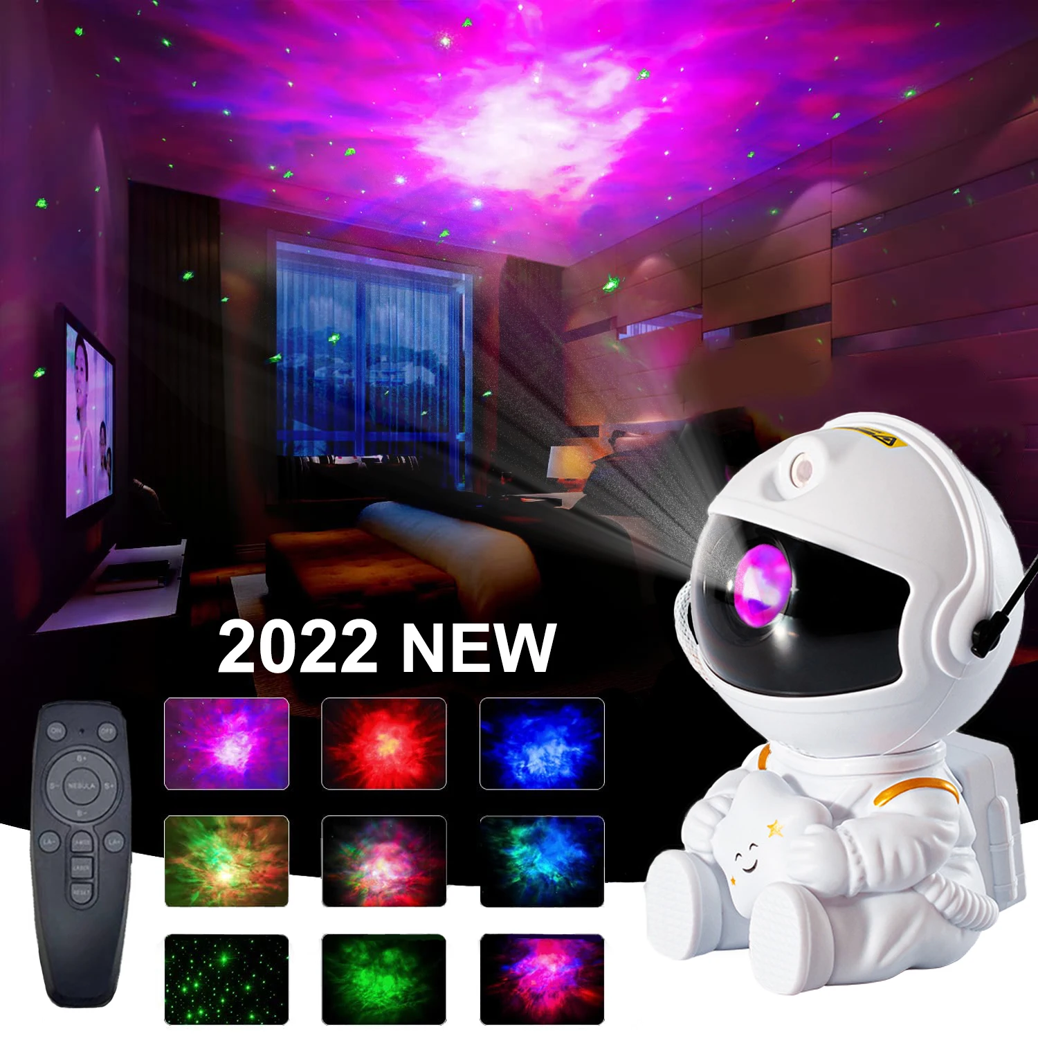 Astronaut Galaxy Star Projector Starry Sky Projector Lamp Pet Astronaut Night Light for Bedroom Room Decor Decorative Luminaires
