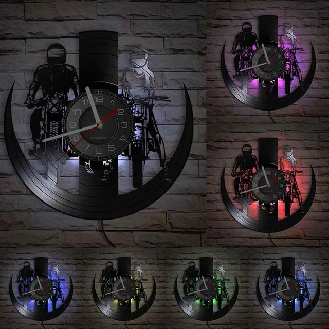 

Часы для моторизованного гаража, декоративные Мотоциклетные аксессуары, виниловые настенные часы в стиле ретро, винтажные мотоциклетные д...