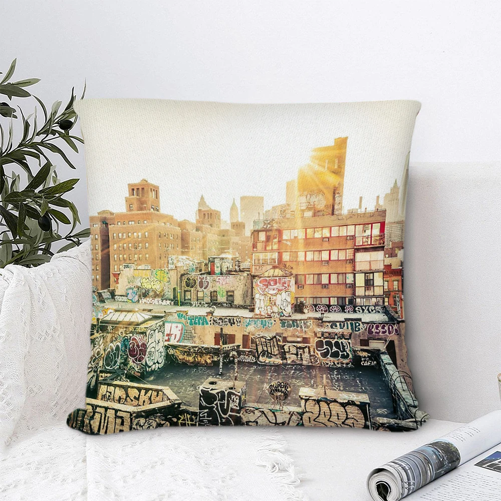 

Chinatown Polyester Pillow Cover Decorative Pillows for Sofa Bedroom Pillow Cases Home Decor Cushion Covers 45*45cm