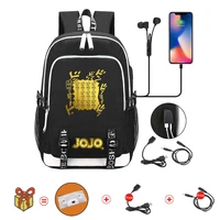 jojo bizarre adventure laptop backpack compartment usb waterproof backpacks cooler bags outdoor thermal insulated lunch bag