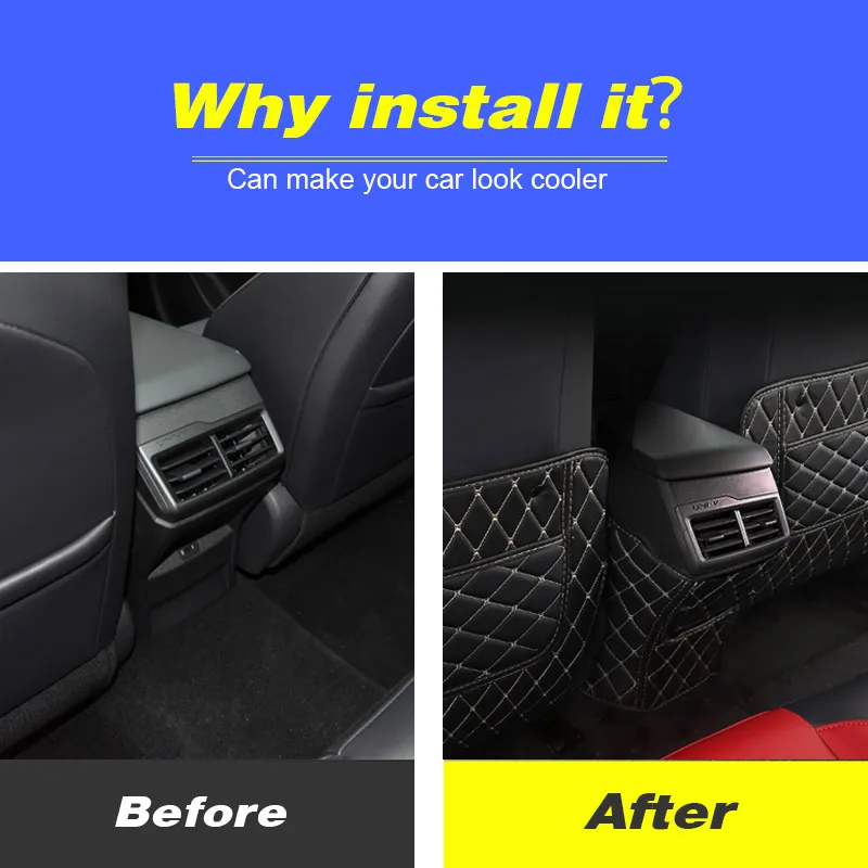 Противоударный коврик на заднее сиденье автомобиля кожаная защита от грязи