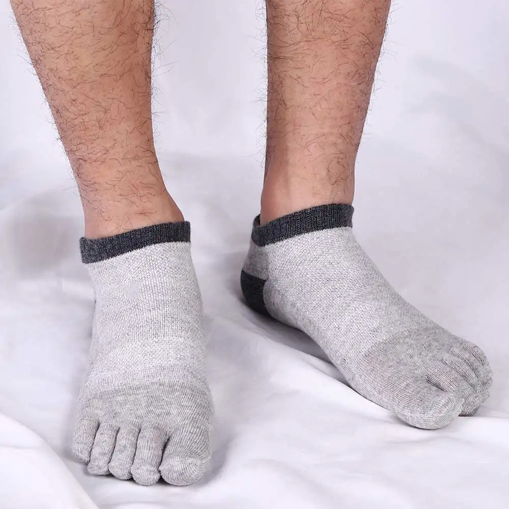 

Summer Men's Five-Finger socks Anti-slip Invisible Cotton Mesh Breathable Sports Toe Socks Short Ankle Socks